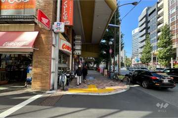 敷地北西側の前面道路（北東側から）