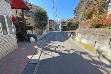 敷地西側の前面道路（北側から）