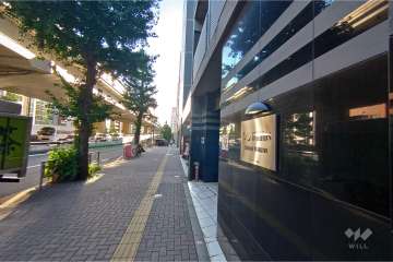 敷地南東側の前面道路（北東側から）