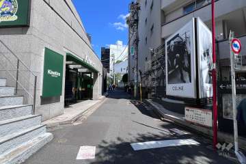 敷地の北西側前面道路（南西側から）