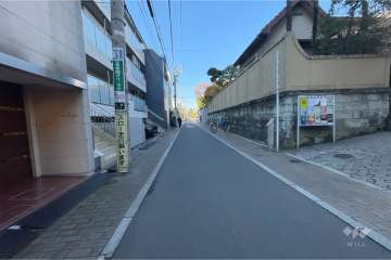 敷地北西側の前面道路（北東側から）