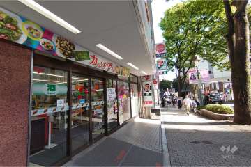 敷地南東側の前面道路（南西側から）