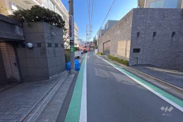 敷地南側の前面道路（西側から）