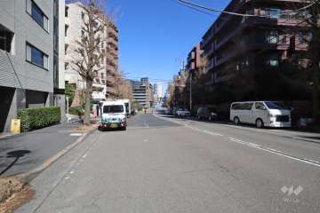 敷地東側の前面道路（南側から）