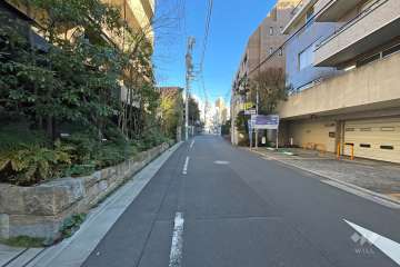 敷地東側の前面道路（南側から）
