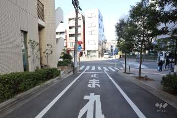 敷地東側の前面道路（南側から）