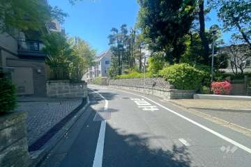 敷地西側の前面道路（北側から）