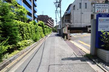 敷地西側の前面道路