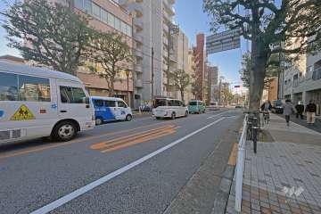 敷地の東側前面道路（南側から）