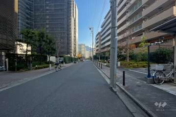 敷地東側の前面道路（北側から）