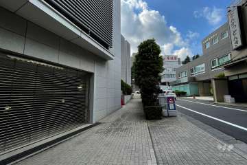 敷地南西側の前面道路（北西側から）