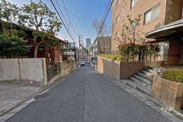 敷地東側の前面道路（北側から）