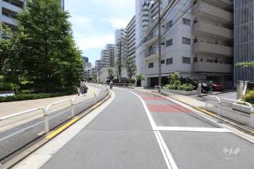 敷地西側の前面道路