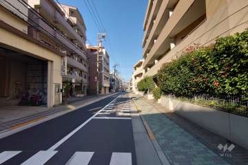 敷地の南側前面道路（東側から）