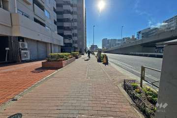 敷地西側の前面道路（北側から）