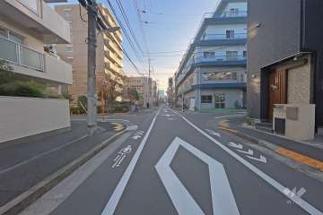 敷地の西側前面道路（北側から）