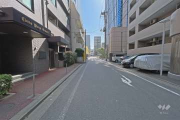 敷地南側の前面道路（北側から）