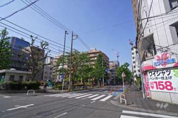敷地西側の前面道路（南側から）