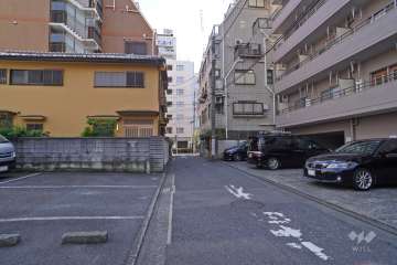 敷地東側の前面道路（北側から）