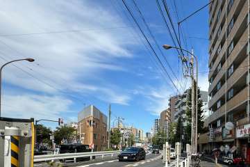 敷地西側の前面道路（南側から）