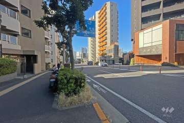 敷地北側前面道路（東側から）は国道357号線です。