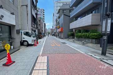 敷地西側の前面道路（旧東海道）