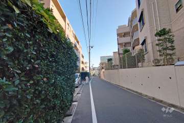 敷地南側の前面道路（西側から