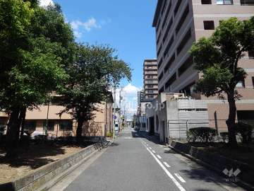 敷地西側の前面道路