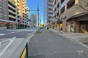 敷地北西側の前面道路（西側から）