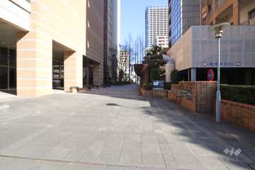 敷地北側の前面通路(西側から)