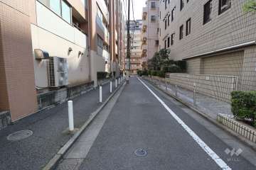 敷地西側の前面道路（北側から）