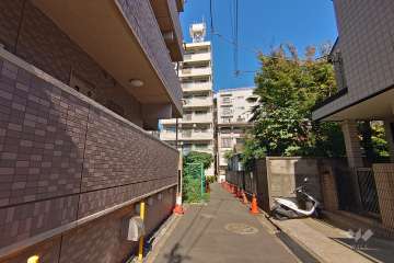 敷地東側の前面道路（南側から）