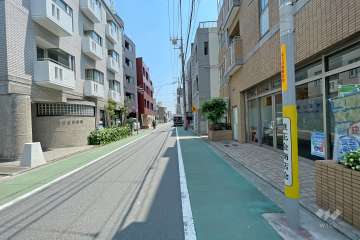 敷地北側の前面道路（西側から）