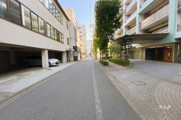 敷地東側の前面道路（北側から）