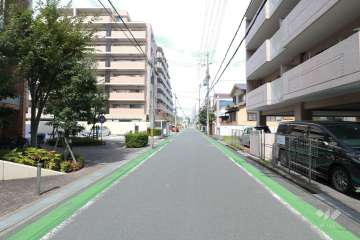 敷地東側の前面道路(北側から)