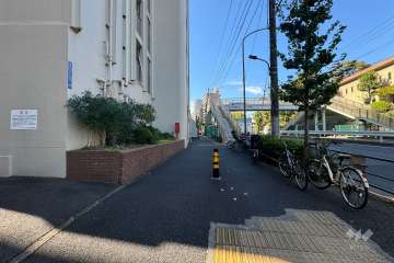 敷地北西側の前面道路（東側から）