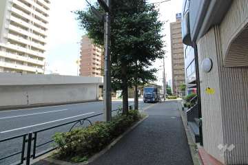 敷地北西側の前面道路（南西側から）