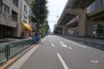 敷地北西側の前面道路(北側から)