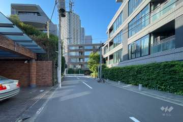 敷地東側の前面道路（南側から）