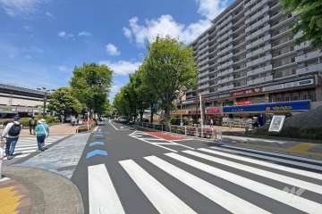 敷地西側の前面道路