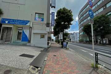 敷地南側の前面道路（西側から）