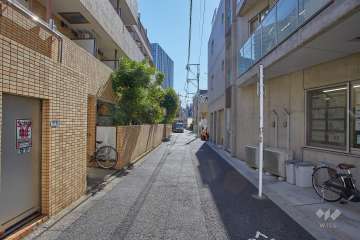 敷地西側の前面道路（北側から）