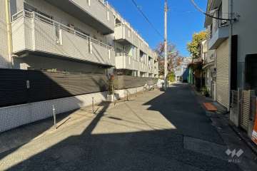 敷地東側の前面道路（南側から）