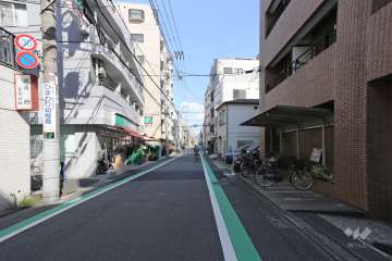 敷地北側の前面道路（西側から）