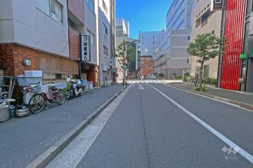 敷地南側の前面道路（西側から）