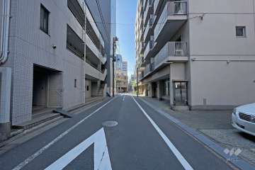 敷地南側の前面道路（西側から）