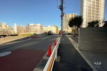 敷地の西側前面道路（南側から）