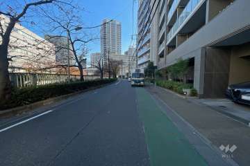 敷地北東側の前面道路（北西側から）
