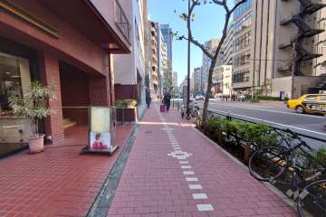 敷地南側の前面道路（西側から）