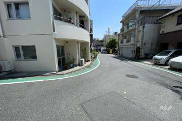 敷地南側の前面道路（西側から）
